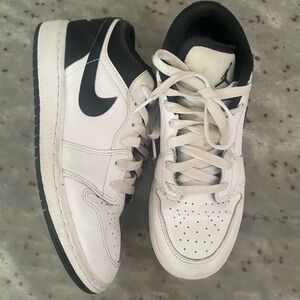 Nike kids Air Jordan’s White and Black Low-Top Sneakers